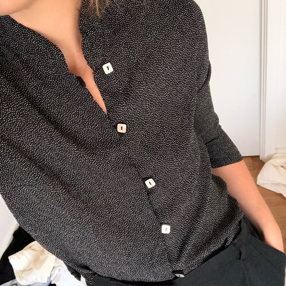 Blouse (navy and white)